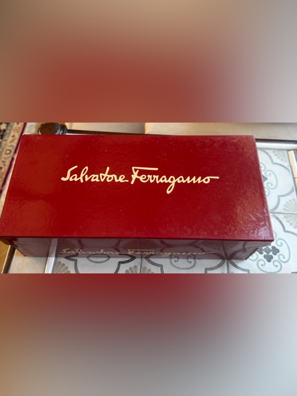Vintage Salvatore Ferragamo Dale Metallic Taupe Leather Pointed-Toe Shoes - Picture 8 of 9